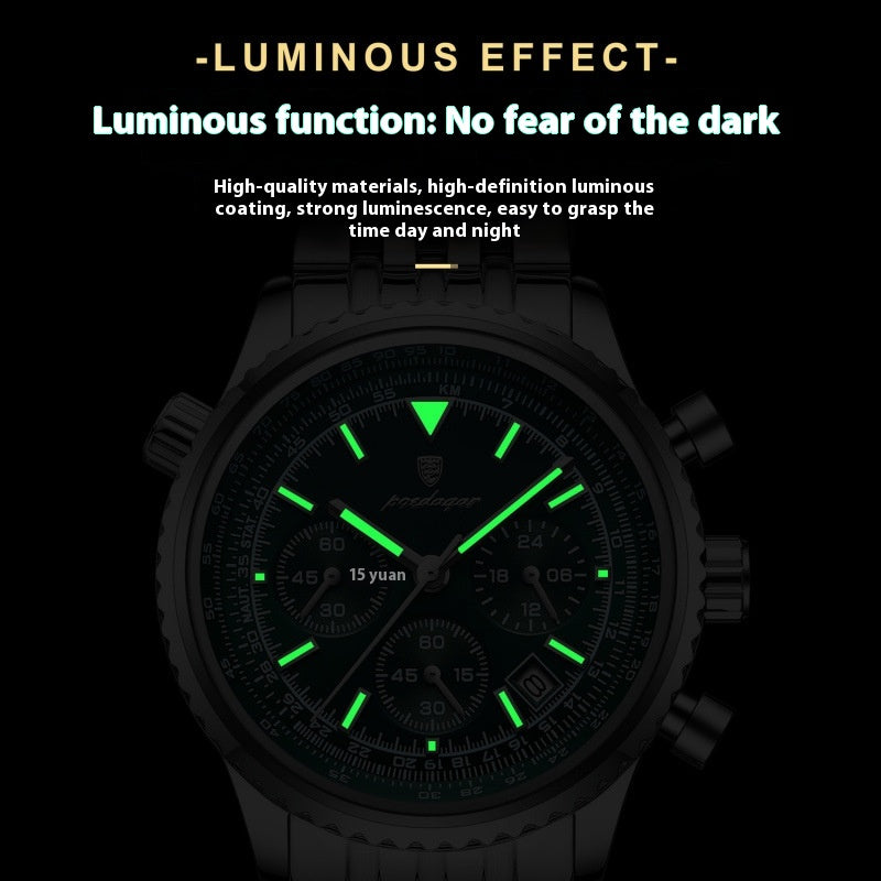 Montres homme Imperméable Calendrier lumineux Multi-fonctions