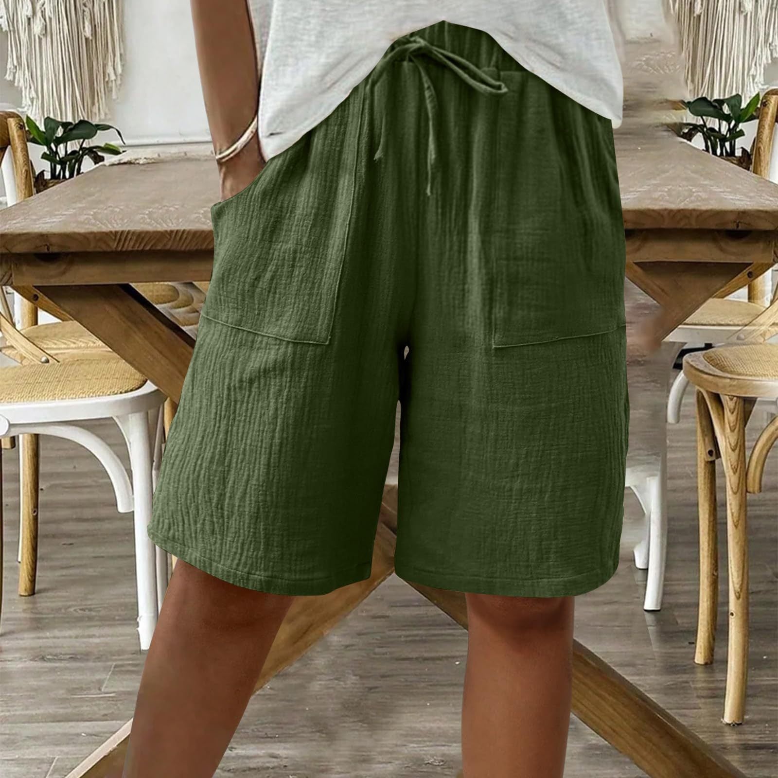Short en coton lin