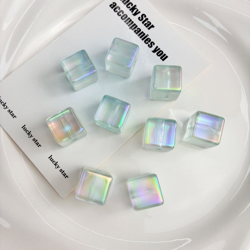 Perles UV plaquées Matte Acrylique Cube
