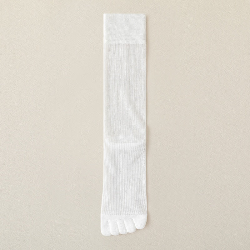 Chaussettes cinq orteils pour les femmes Été mince mi-calf Chaussettes absorbante et déodorante