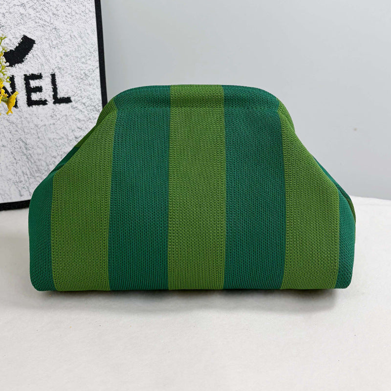 Clutch rayé de sac tricoté pour femmes
