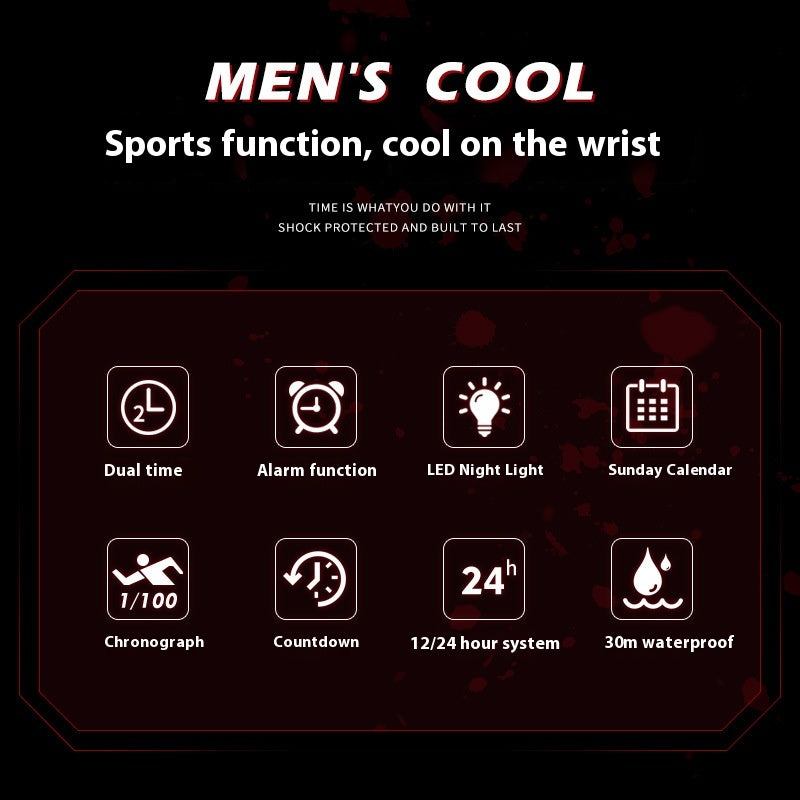 Montre électronique Multifonctionnel pour enfants Montre homme