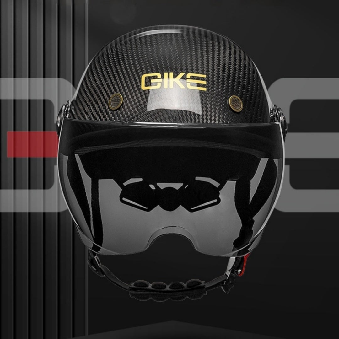 Fibre de carbone demi casque électrique moto moto d'été hommes et femmes équitation il