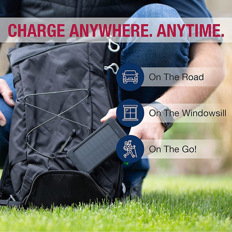 Outdoor 20000mAh Haute capacité LED-Backlit Waterproof Solar-Powered Portable Power Bank