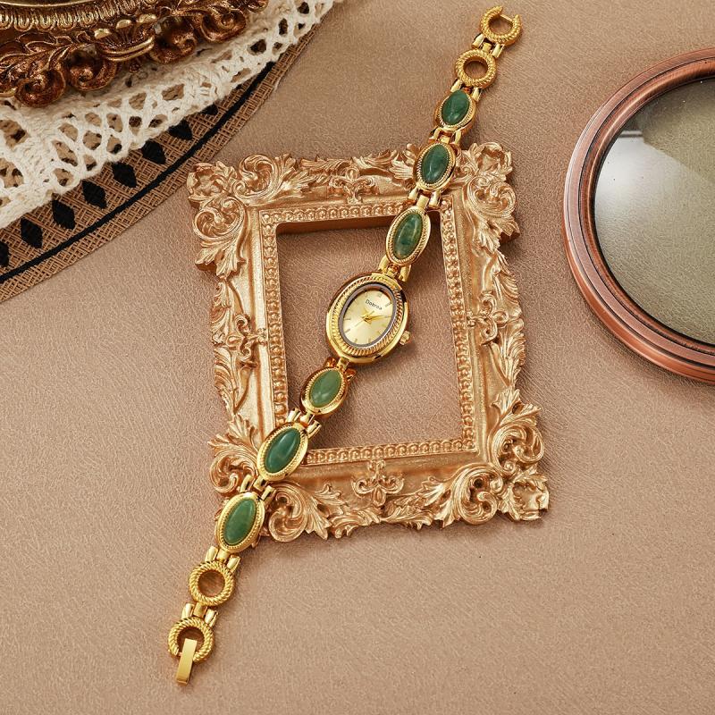Natural Dongling Jade and Tiger's Eye Stone Bracelet