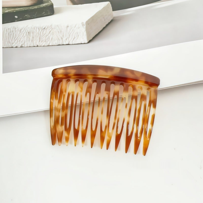Pixie-coup Bangs Leopard-print Peigne de Bun cheveux non glissants