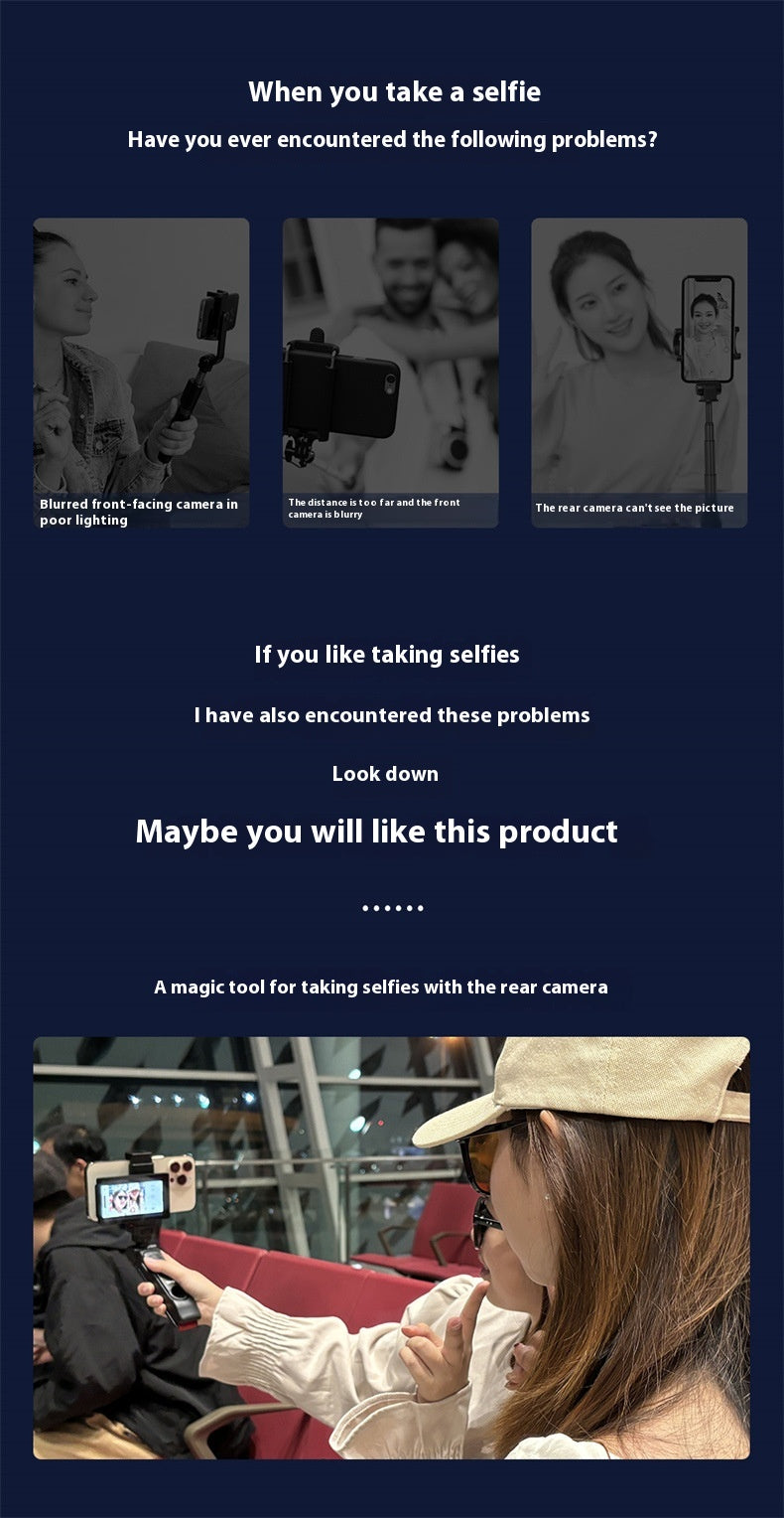 Téléphone mobile Selfie Miroir Affichage écran Aspiration magnétique Clip téléphone