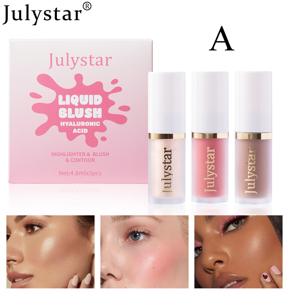 Facial Rouge Poudre Lotion Blusher Lasting Perley Lèvres Éblouissante Naturelle High Gloss Cosm