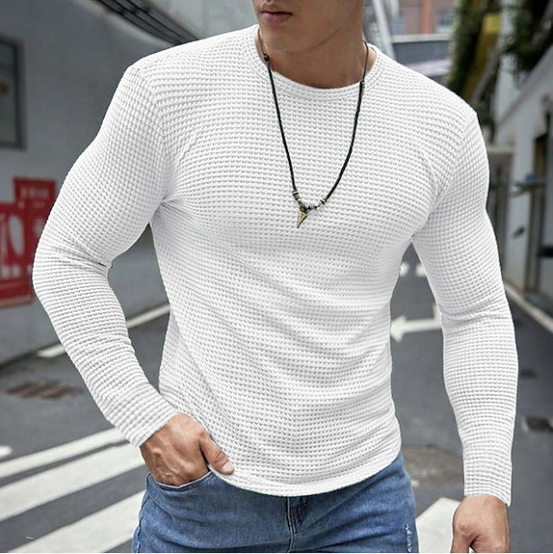 Hommes Casual manches longues col d'équipage haut pour un look raffiné