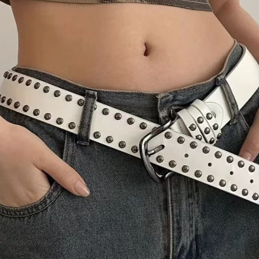 Ceinture cousue de style punk tendance pour les femmes avec une ambiance haut de gamme