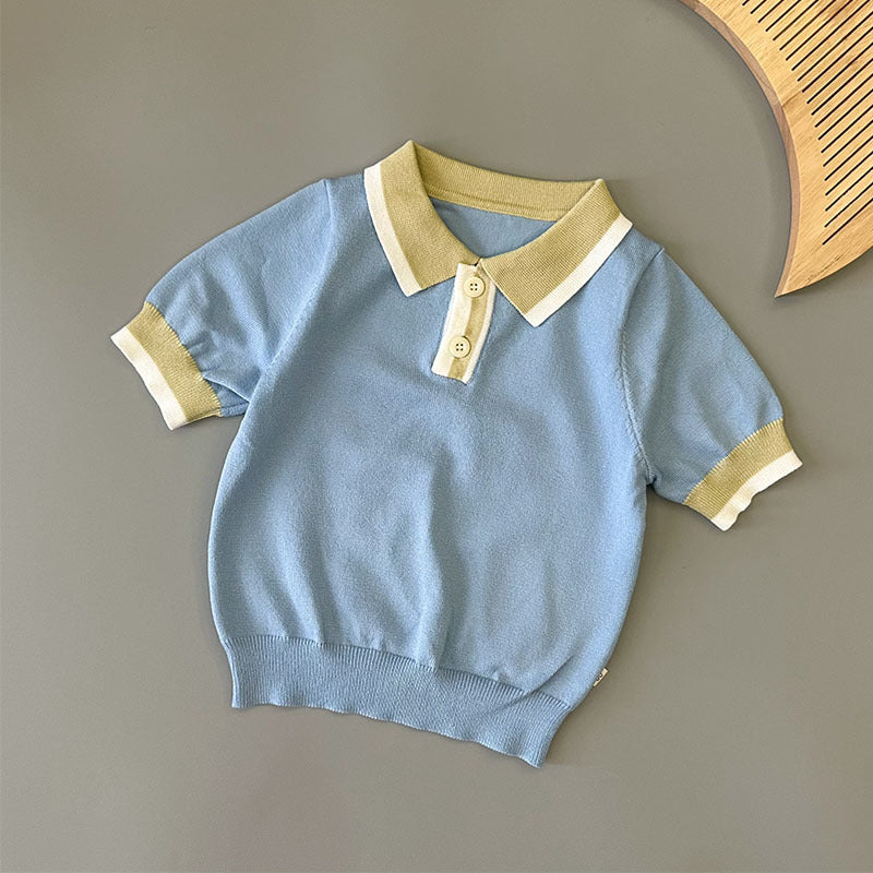 Top et shorts à manches courtes tricotés bébé