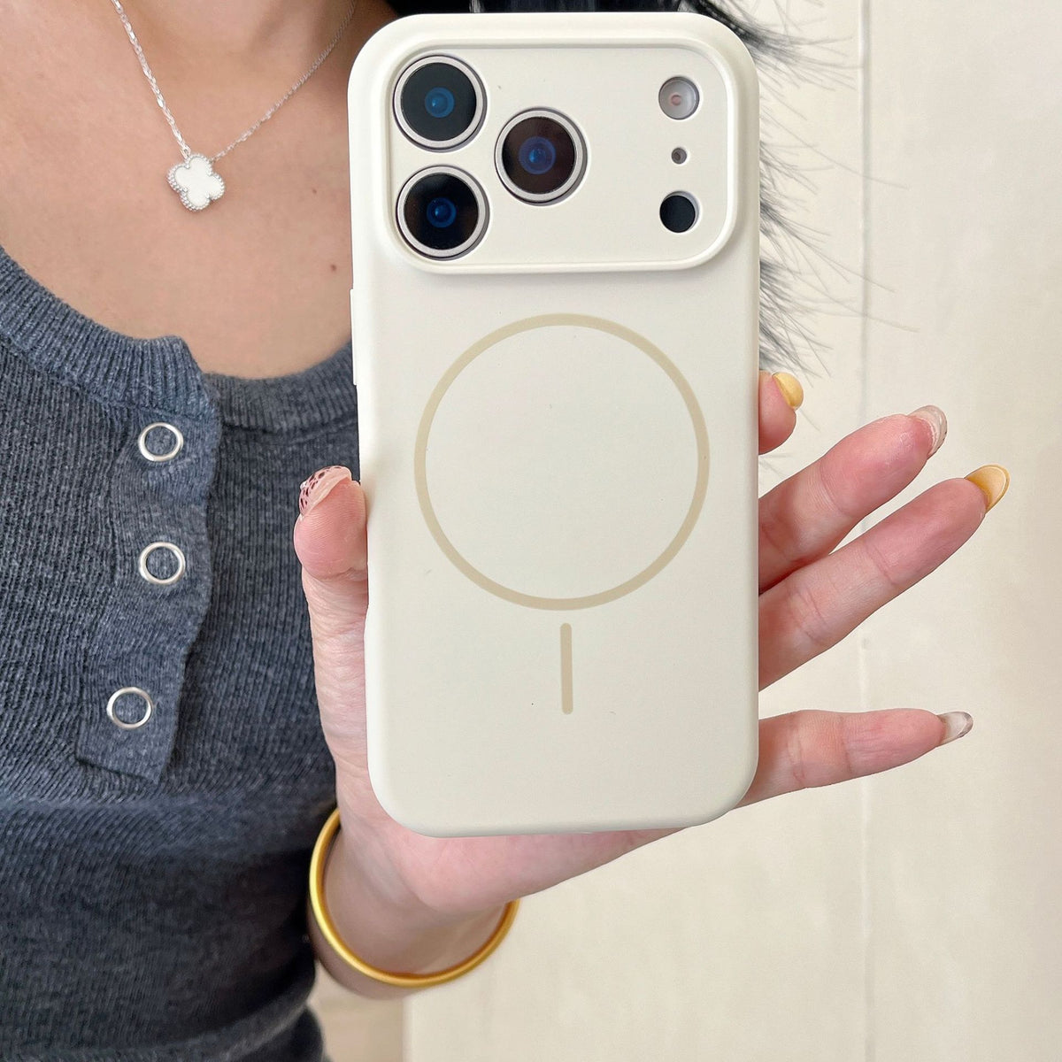 Precision Cut Silicone Magnetic Button Phone Case