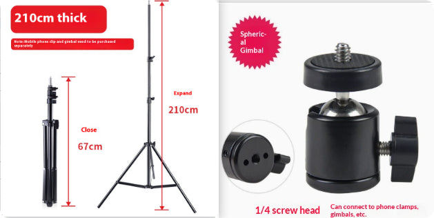 Mobile Live Streaming Photographie Support de lumière de remplissage télescopique