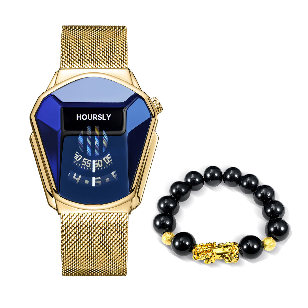 Tournable acier-bande montre Pixiu Perle Bracelet Set