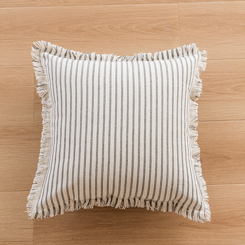 Couverture de coussin de bureau simple de Tassel rayé