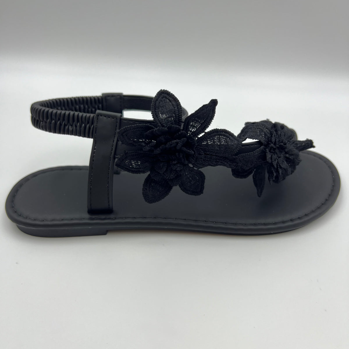 Sandales plates de broderie florale européenne pour femmes