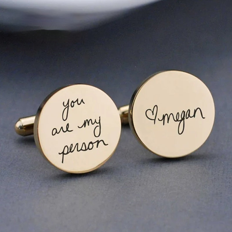 Men's Suit High-grade Cufflinks Gravured Name Pattern Cufflinks