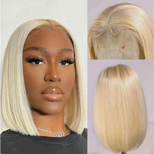 613 Blonde Bob Perruque courte droite Perruques cheveux humains pour les femmes