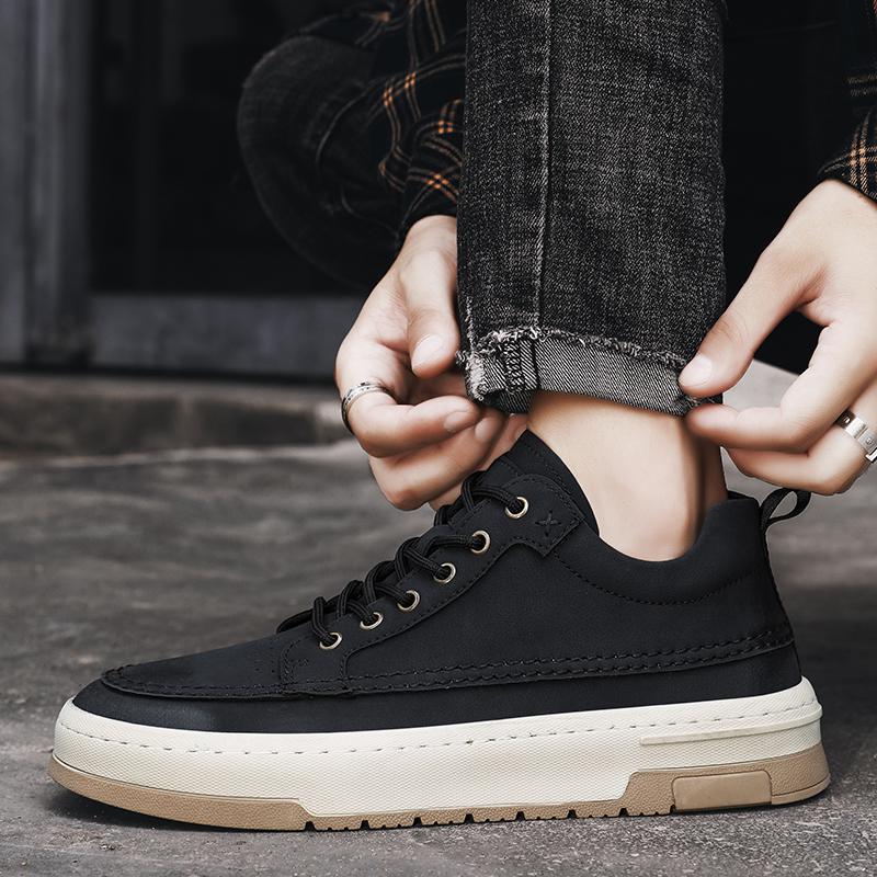 Première couche Cowhide Confortable Mode Homme Chaussures Casual Sneaker