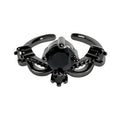 Femmes Sweet Cool Style Black Snake Shaped Zircon Open Ring