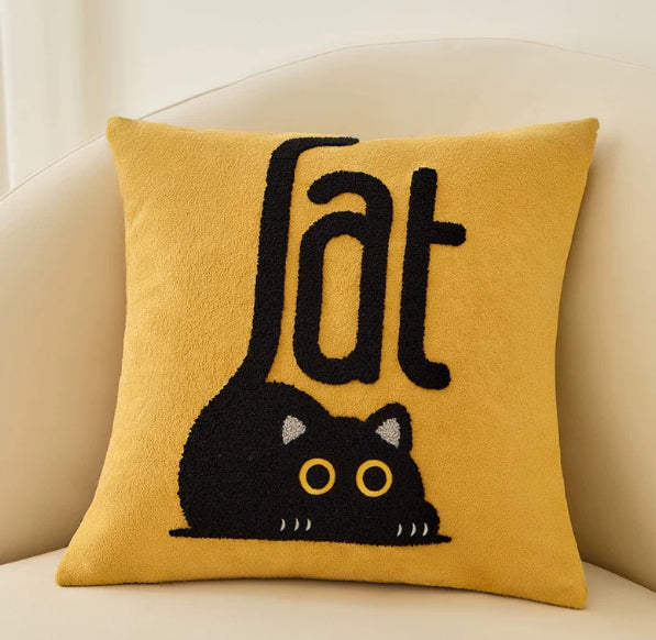 Créative Canapé Jet Oreiller Noir Chat Oreiller Couvercle mignon Poupée Salon Coussin