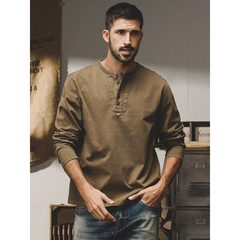 T-shirt retro à manches longues pour hommes