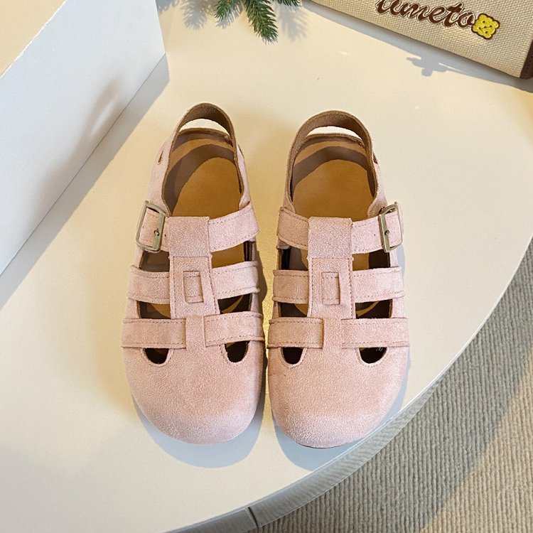 Femmes PrintempsÉté Vintage Niche Hollow ClosedToe Mules