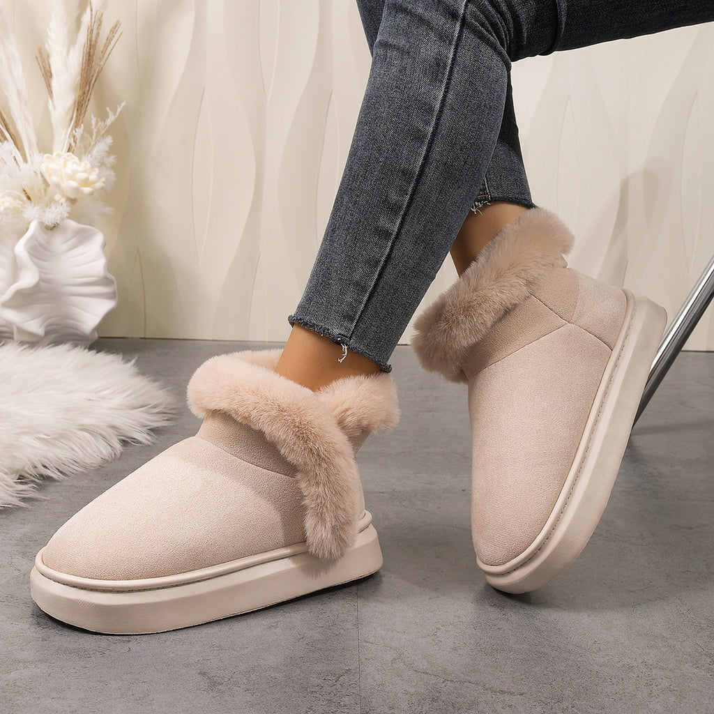 Arrivée d'hiver Bottes de neige à arbre court Bottes d'hiver casual Chauffe-pouffe Chauffe-chaussures plate-forme épais