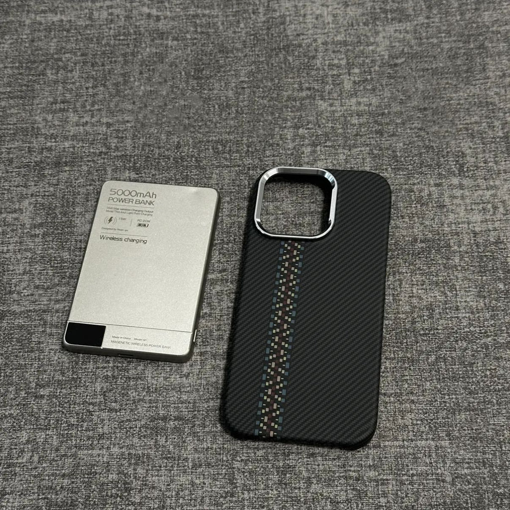 Boîtier de téléphone magnétique Fibre de carbone Texture Protection ultra-mince