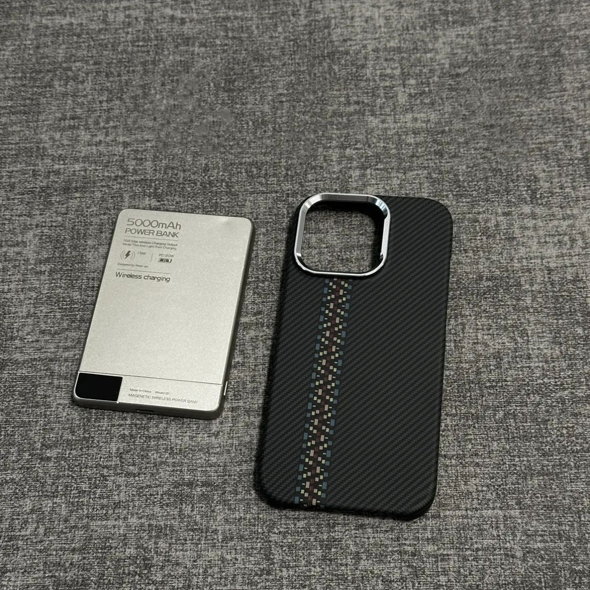Boîtier de téléphone magnétique Fibre de carbone Texture Protection ultra-mince
