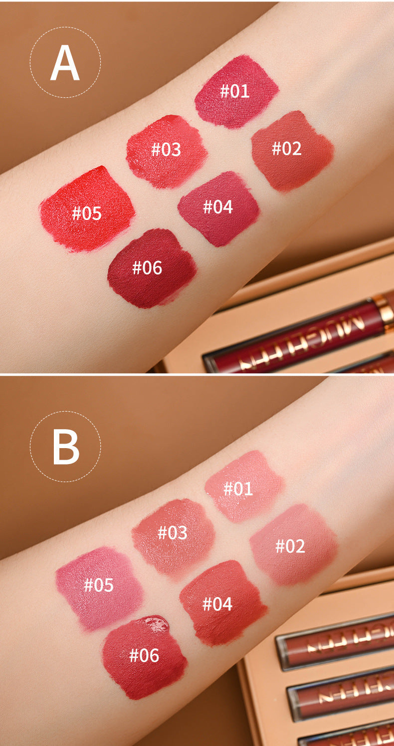 APPELEZ LING Transfer-Proof Velvet Matte Liquid Lipstick Set - 6 Piece Set