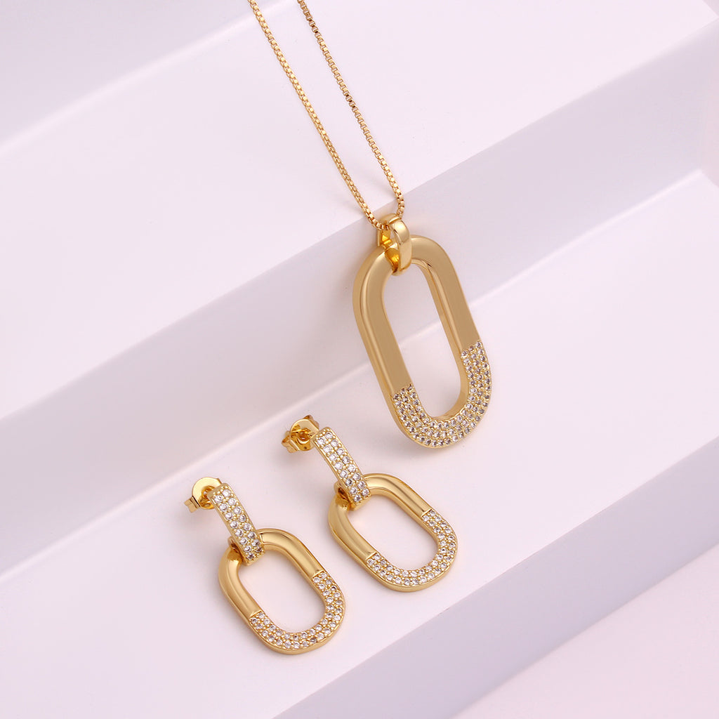 Collier d'oreille Zircon incrusté ovale