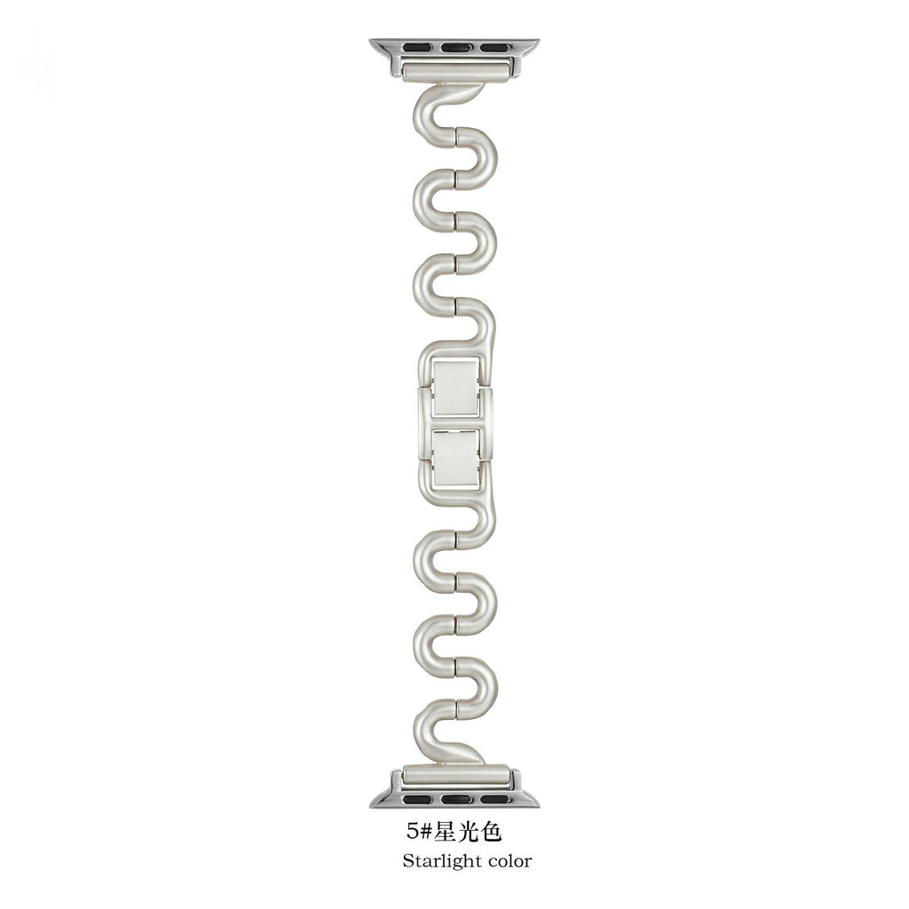Bande de montres intelligentes Bent Metal Bracelet en forme de S
