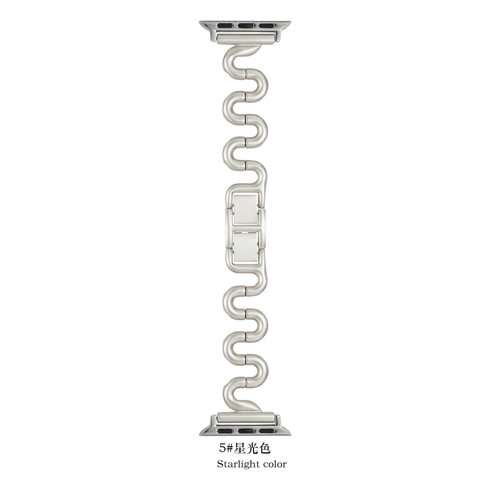 Bande de montres intelligentes Bent Metal Bracelet en forme de S