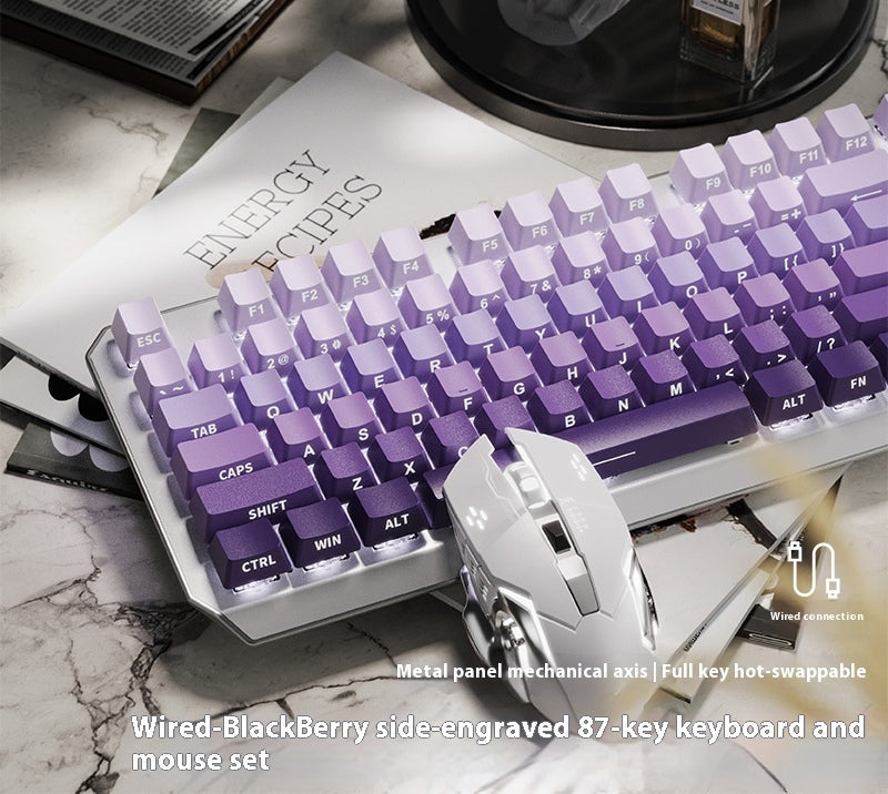 Clavier mécanique 87 Key Wired E-sports Jeu Belle gravure latérale Bureau informatique