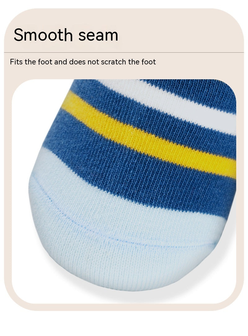 Chaussettes pour enfants Printemps et Automne mince Longueur mi-calf Couleur solide Chaussettes en coton