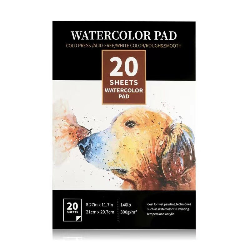 Livre de croquis en aquarelle à pâte de bois à grains fins