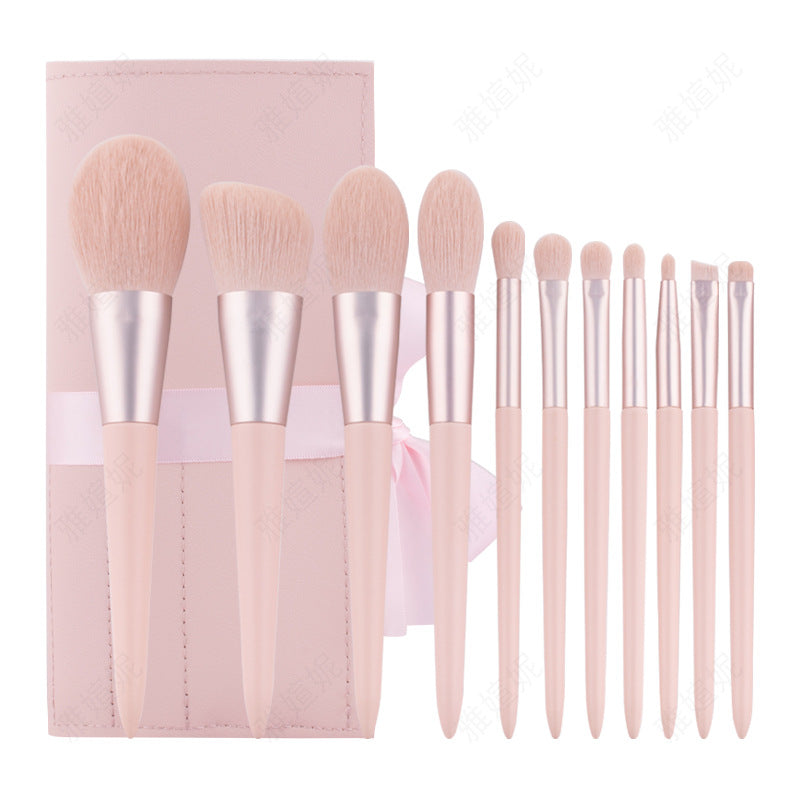 Poignée bleu clair maquillage doux doux cheveux Fondation Eye Shadow Brush
