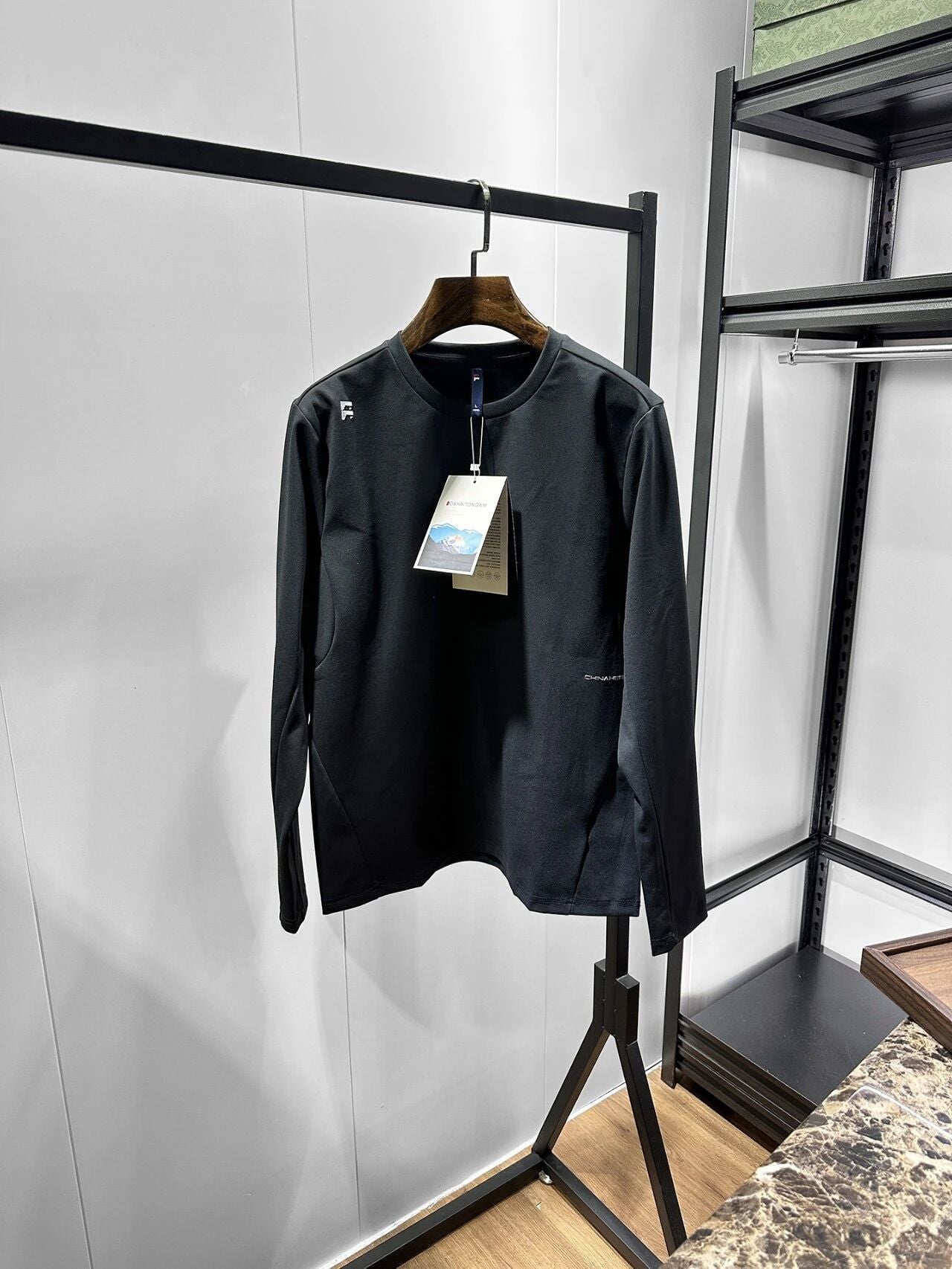 T-Shirt à manches longues et à sec rapide, cou d'équipage pour hommes