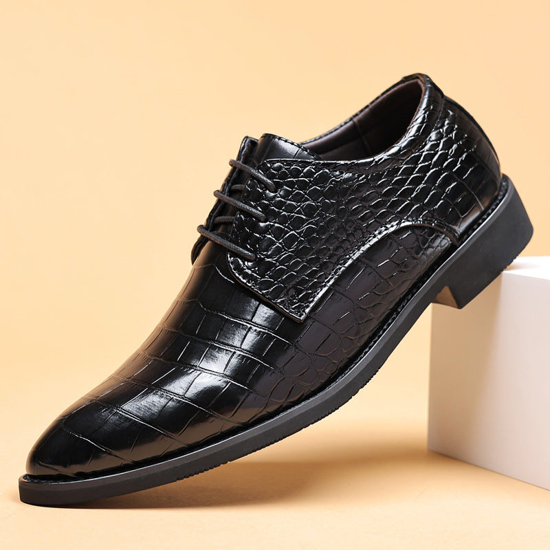Hommes Business Casual Shoes Fish Grain British Leather Shoes