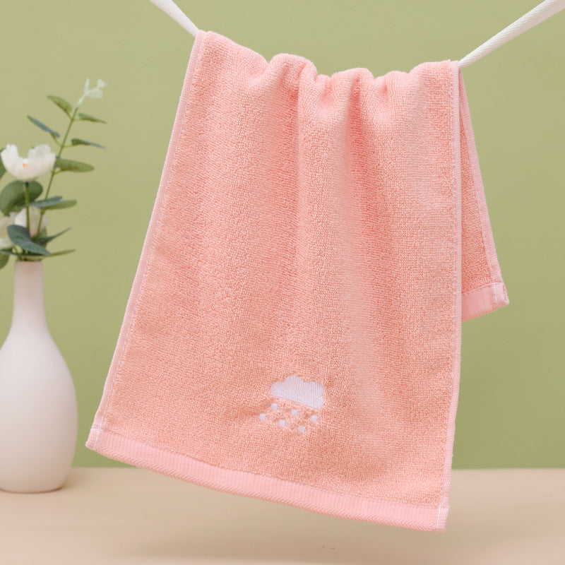 Cute Kids Solid Color Cotton Absorbent Washbasin Towel