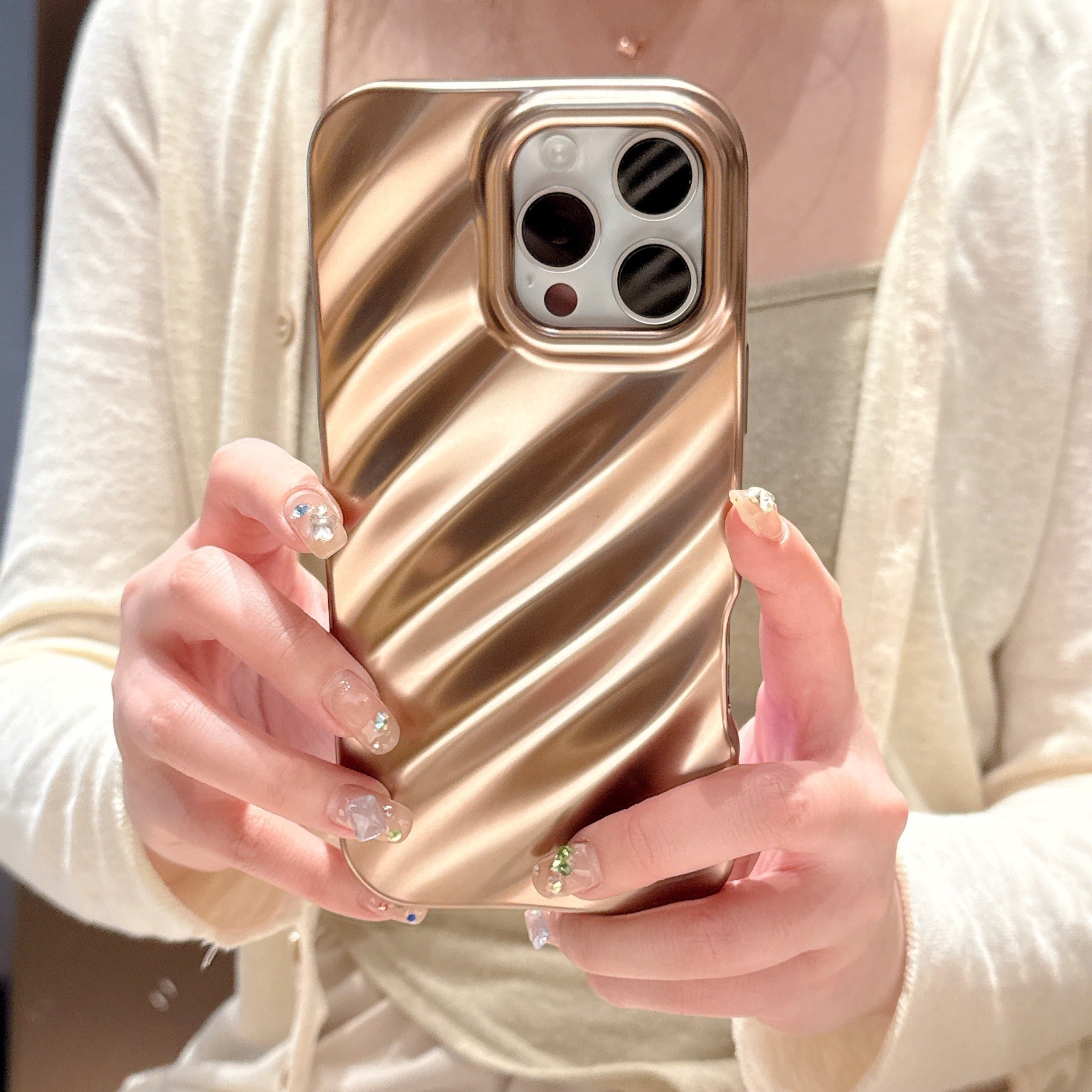 Matte Plating Shell Water Ripple Applicable Mobile Phone Soft Case