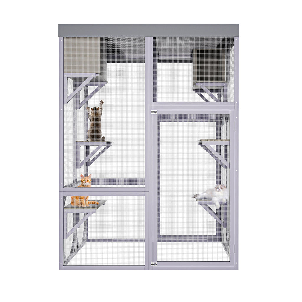 Catio extérieur en bois Boîtier multifonctionnel pour chats