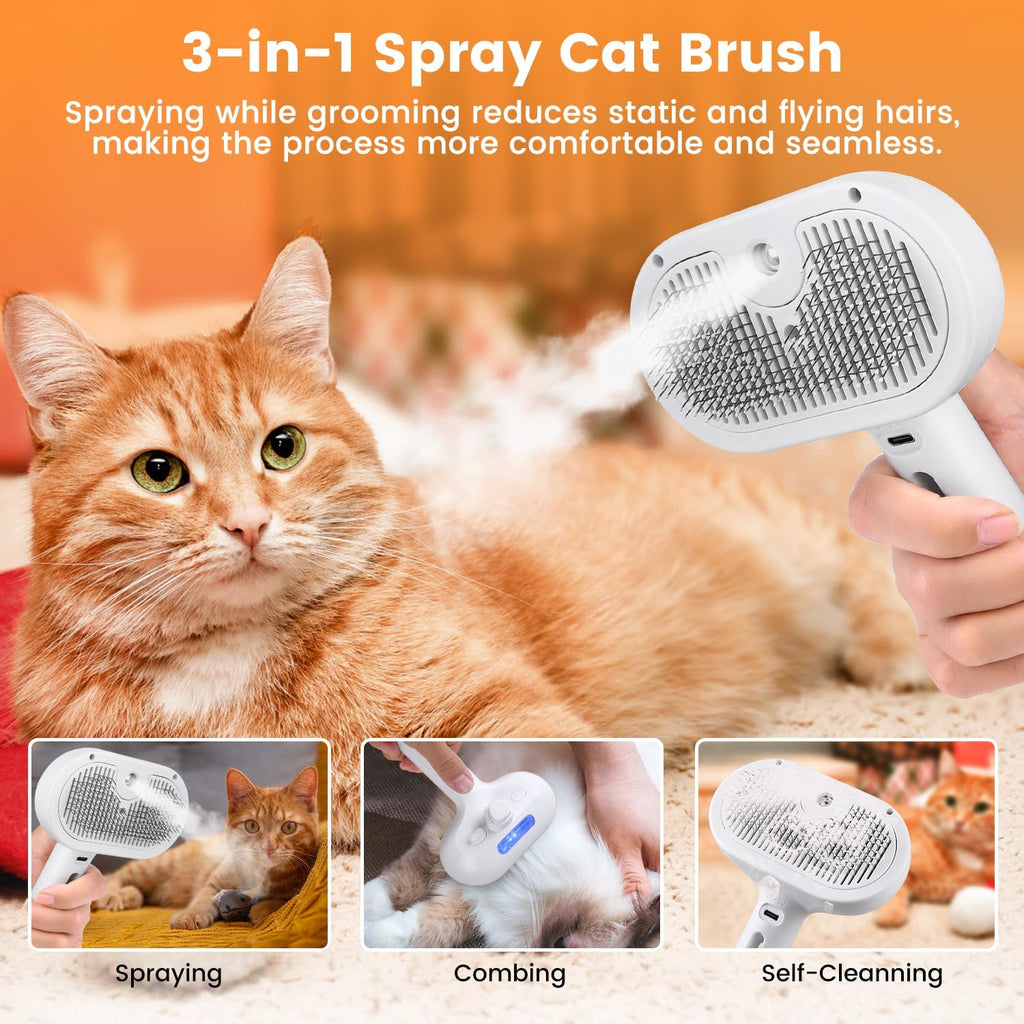 3 en 1 brosse à vapeur de chat