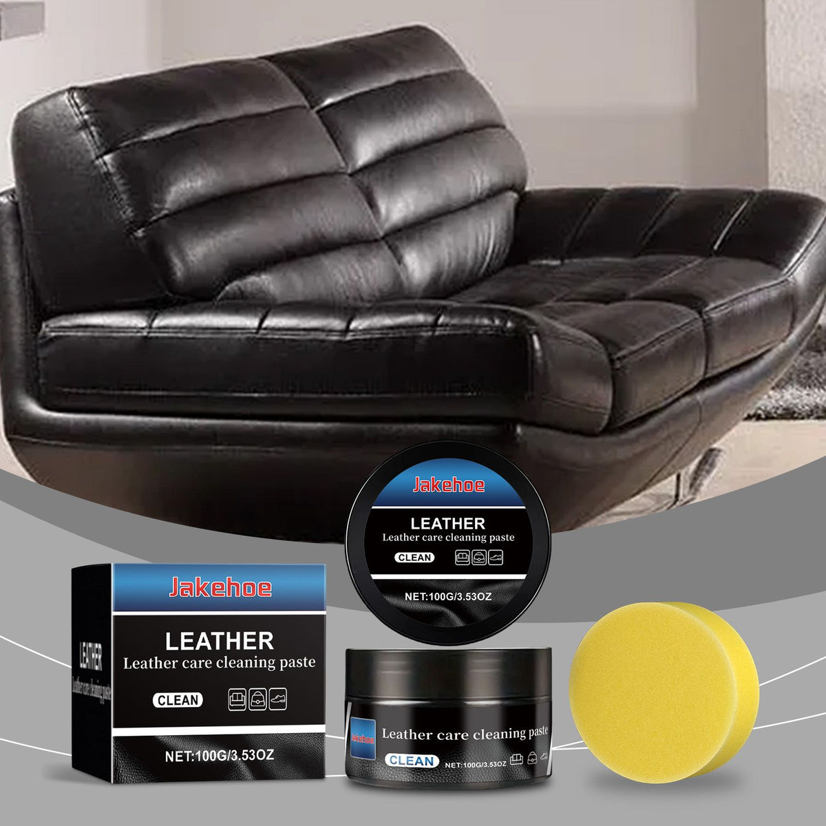 JAKEHOE Kit de soins de nettoyage en cuir