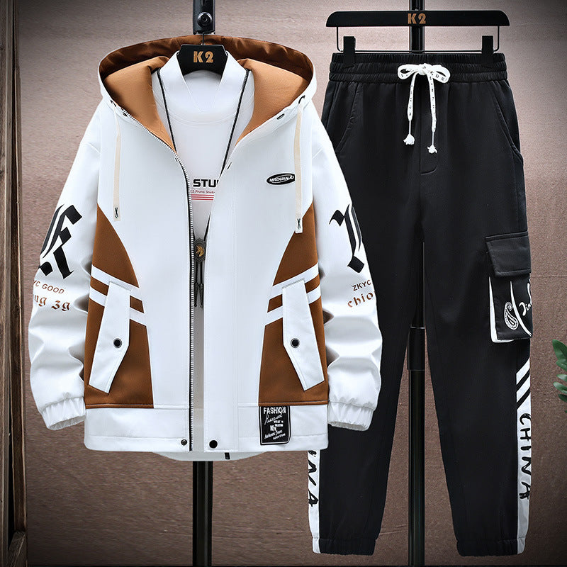 Veste d'automne Pantalons Hommes Ensemble de loisirs