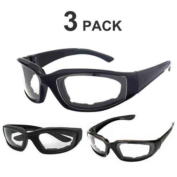 3 paires moto sport moto vélo d'équitation verres résistant au vent protection des yeux clair sports