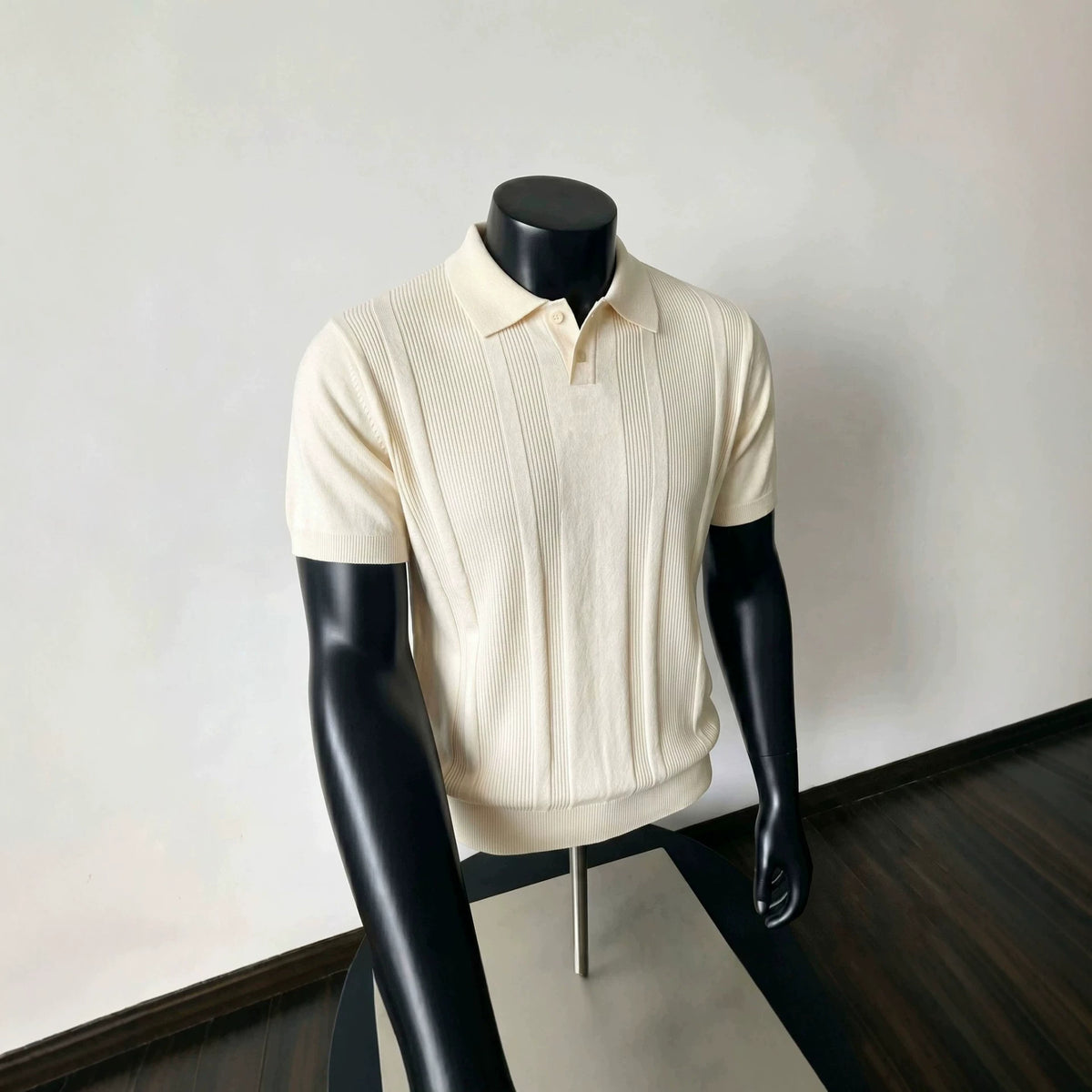 Chemise Polo à manches courtes tricotée style italien