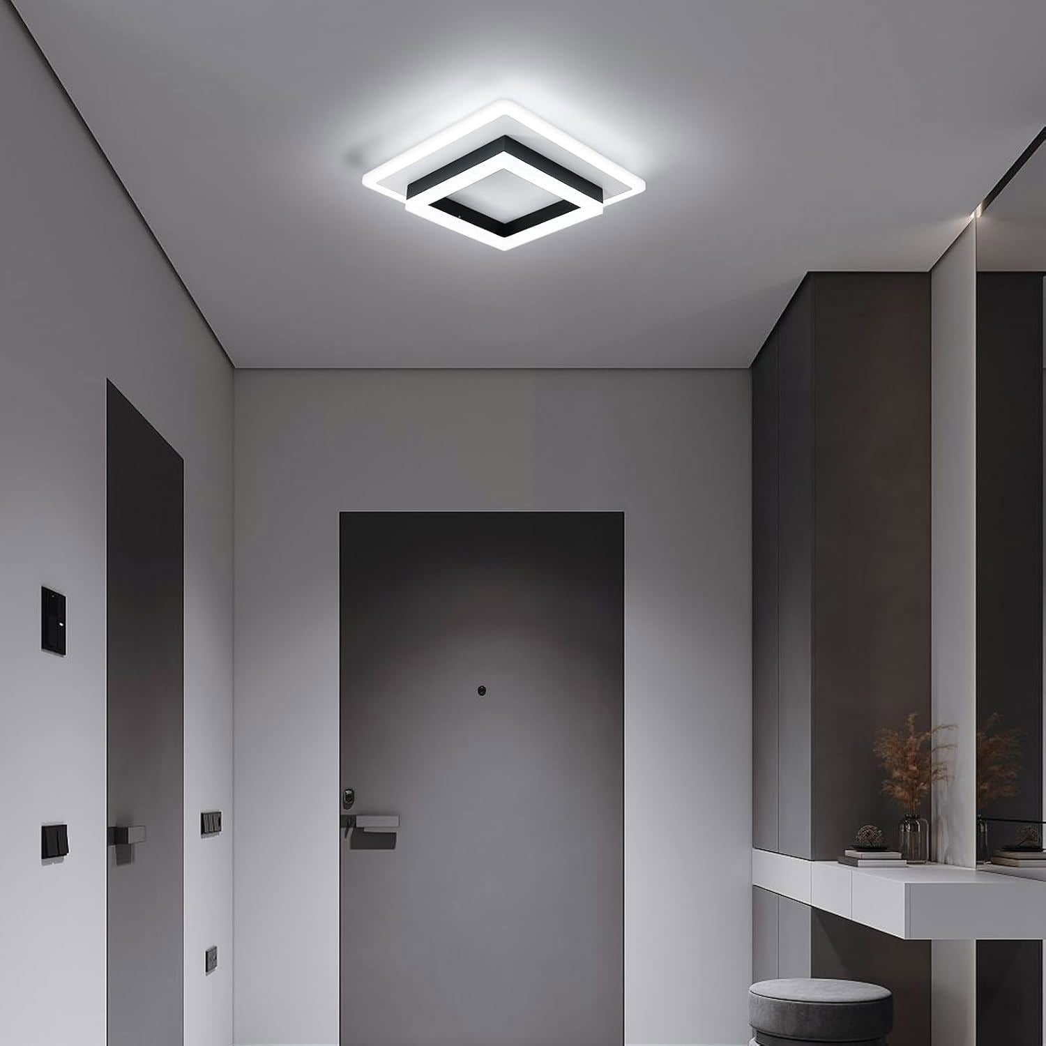 30W Plafond lumière Modern Square LED Cool Blanc Chandelier pour salon