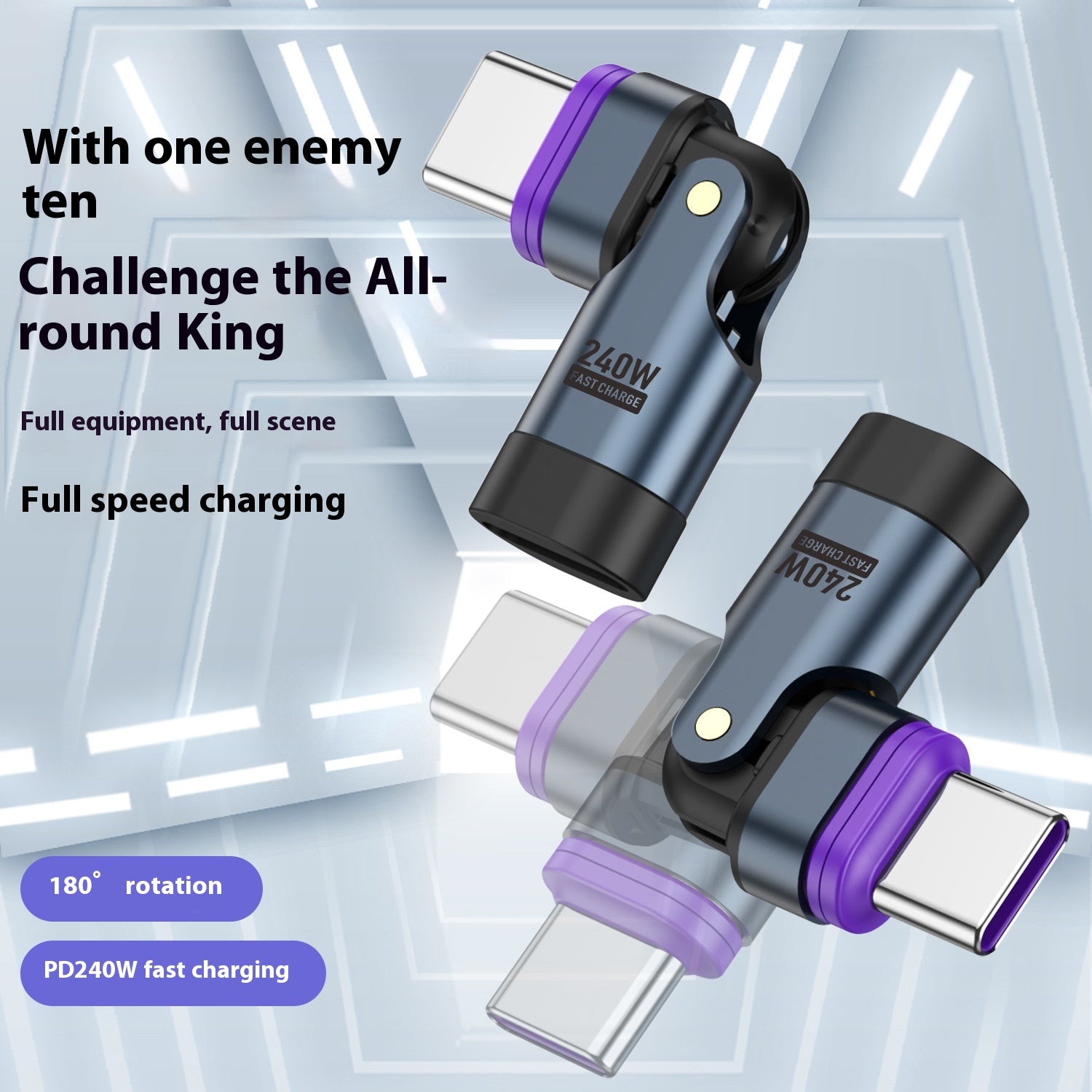 240W Adaptateur magnétique de typeC PD30 ligne de charge rapide